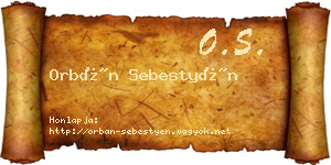 Orbán Sebestyén névjegykártya